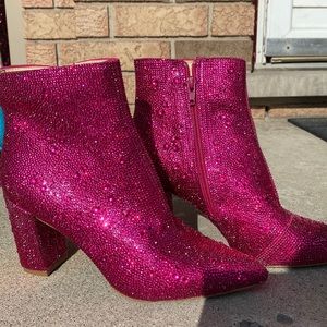 Pink sparkle booties